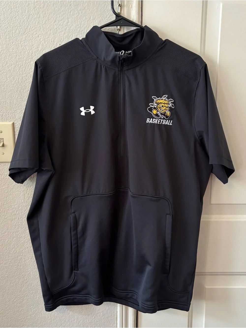 Under Armour Wichita State Shockers Black Athletic Pullover with White Logo